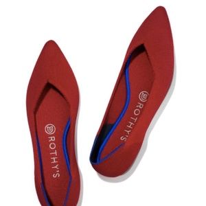 Rothy's Chili Red Pointed Toe Flats
